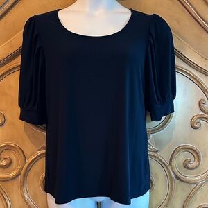 CeCe Black Puff Sleeve Blouse
